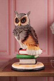 Multi Color Polyresin Carved Owl Shaped Table Decor