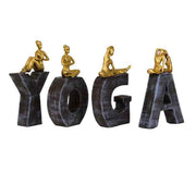 Silver Yoga Figures Table Decor Showpiece