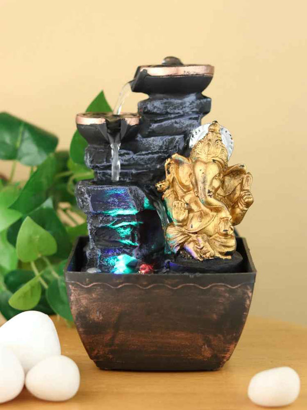 Lord Ganesha Water Fountain With LED Light