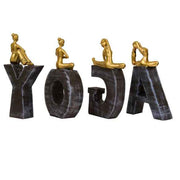 Silver Yoga Figures Table Decor Showpiece