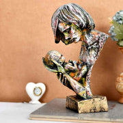 Antique Handmade Mother with Child Polyresin Sculpture