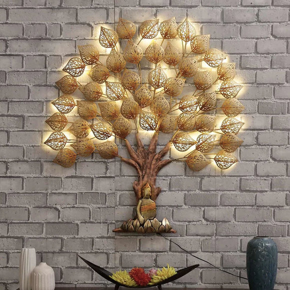 Multicolor Buddha Tree Wall Art With Led