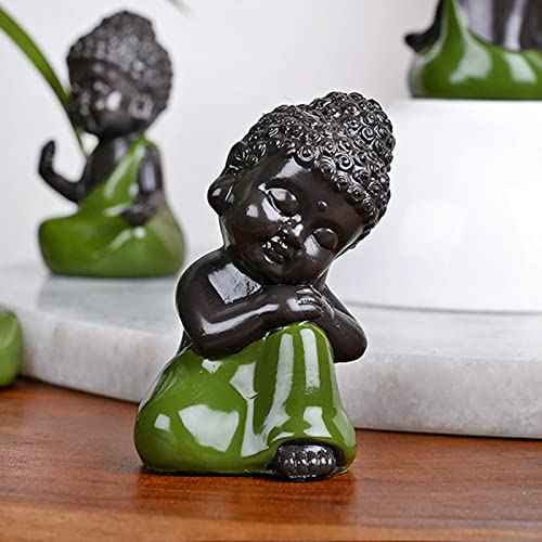 Decorative Set of 4 Polyresin Spiritual Buddha Monk Showpiece Figurine