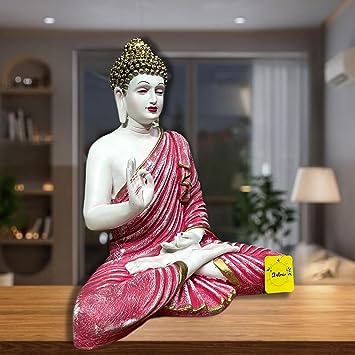 Purple Lord Gautam Buddha Samadhi Statue for Home Decor Showpiece Polyresin