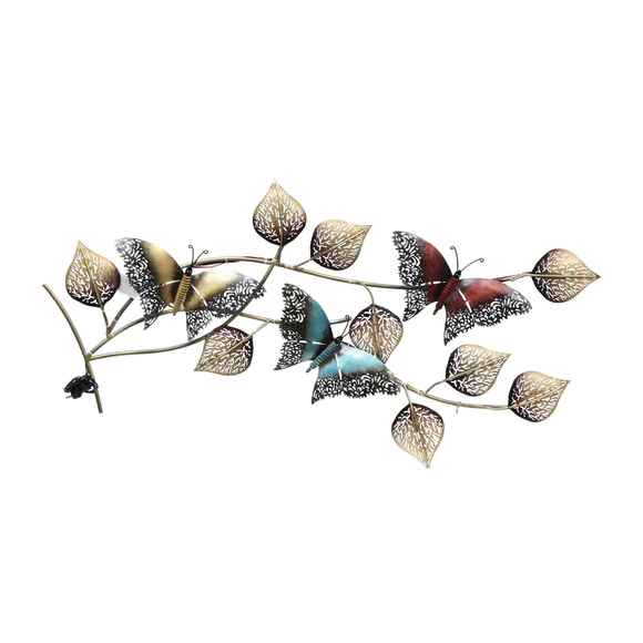 Metal Multicolour Butterfly Wall Decor Led Wall Art