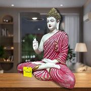 Purple Lord Gautam Buddha Samadhi Statue for Home Decor Showpiece Polyresin