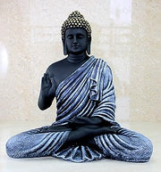 Black and Blue Buddha Samadhi Tabel Decor Polyresin Showpiece