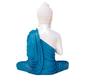 White and Blue Buddha Samadhi Tabel Decor Polyresin Showpiece