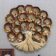 Multicolour Metal Brown Tree Wall Decor With LED