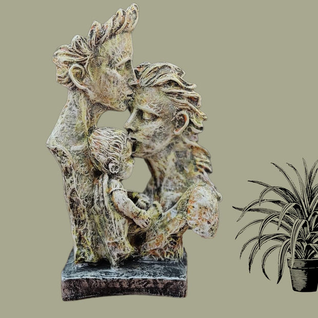 Antique Family Statue Showpiece Sculpture Polyresin