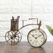 Metal Cycle Clock Pen Stand