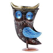 Metal Owl Multicolour Showpiece