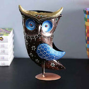 Metal Owl Multicolour Showpiece
