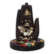 Golden and Black Polyresin Palm Ganesha Idol for Home, Living Room, Puja Room, Office