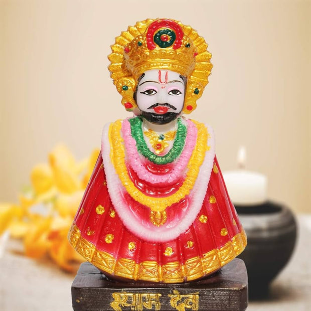 Multicolor  Khatu Shyam Baba Idol with Mor Pankh for Home Temple Pooja Idol
