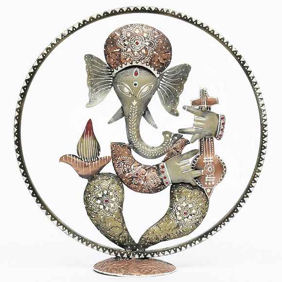 Metal Multicolor Ganeshji Ladoo Spiritual Table Decor