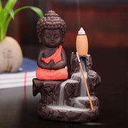 Orange Smoke Buddha Table Decor Polyresin Showpiece