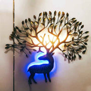 Colorful Metal Deer LED Wall Art
