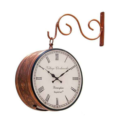 Copper Metal Antique Railway Wall Clock