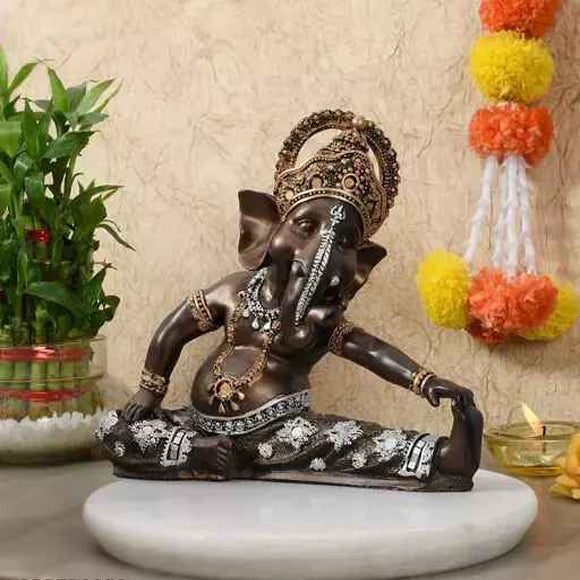 Yoga Ganesha Table Decor Polyresin Showpiece