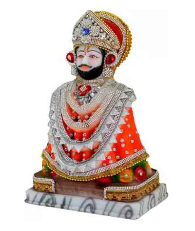 Polyresin Khatu Shyam Baba Idol for Home Temple Pooja Idol Decorative Showpiece